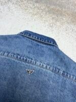Prada lapel loose long-sleeved denim jacket - Image 11