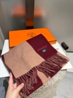 Hermès double-faced cashmere shawl / Specification size: 32*210cm - Image 9