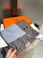 Hermès double-faced cashmere shawl / Specification size: 32*210cm - Image 9