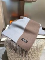 Hermès double-faced cashmere shawl / Specification size: 32*210cm - Image 8