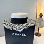 Chanel classic lady style flat top hat / head circumference 57cm - Image 9