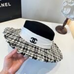 Chanel classic lady style flat top hat / head circumference 57cm - Image 2