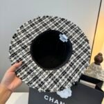 Chanel classic lady style flat top hat / head circumference 57cm - Image 4