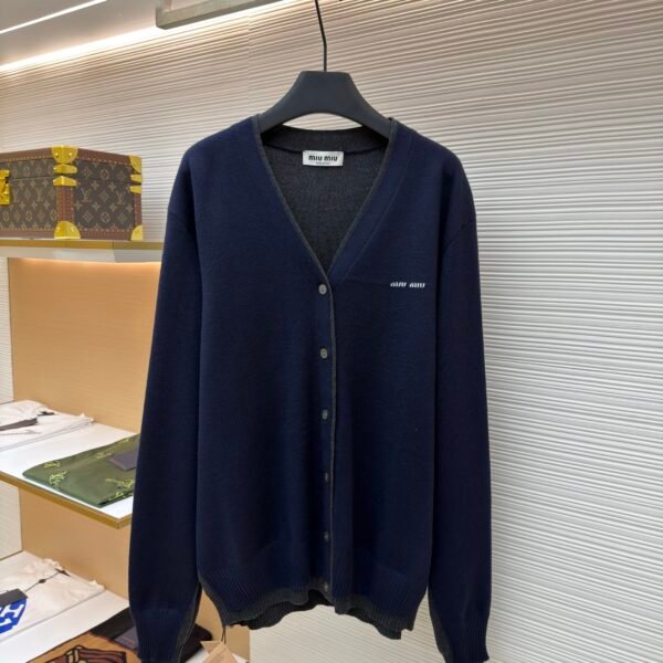 MiuMiu logo-embellished cardigan sweater