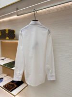Dior label cotton poplin lapel patch pocket long sleeve shirt - Image 2