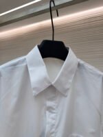 Dior label cotton poplin lapel patch pocket long sleeve shirt - Image 3