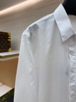 Dior label cotton poplin lapel patch pocket long sleeve shirt - Image 4