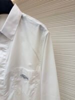 Dior label cotton poplin lapel patch pocket long sleeve shirt - Image 18