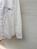 Dior label cotton poplin lapel patch pocket long sleeve shirt - Image 16