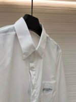 Dior label cotton poplin lapel patch pocket long sleeve shirt - Image 15