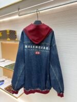Balenciaga embroidered denim hooded jacket - Image 2
