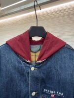 Balenciaga embroidered denim hooded jacket - Image 3