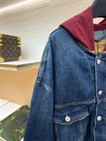 Balenciaga embroidered denim hooded jacket - Image 4