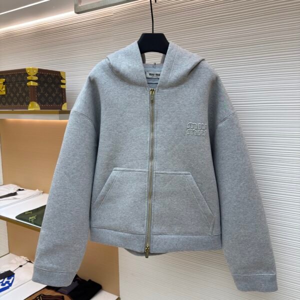 MiuMiu logo zip-up sweatshirt