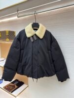 Loewe Lamb Collar Splicing Tie Decorated Down Jacket [Women's]