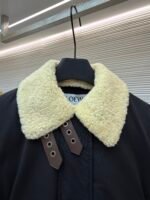 Loewe Lamb Collar Splicing Tie Decorated Down Jacket [Women's] - Image 4