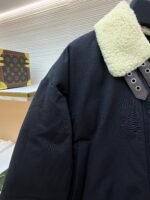 Loewe Lamb Collar Splicing Tie Decorated Down Jacket [Women's] - Image 5