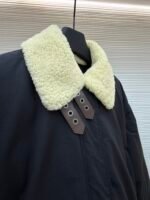 Loewe Lamb Collar Splicing Tie Decorated Down Jacket [Women's] - Image 15