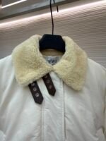 Loewe Lamb Collar Splicing Tie Decorated Down Jacket [Women's] - Image 4
