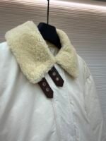 Loewe Lamb Collar Splicing Tie Decorated Down Jacket [Women's] - Image 15