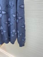 Louis Vuitton 3D Embossed Blue Four-Leaf Clover Crew Neck Sweatshirt - Image 6