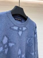 Louis Vuitton 3D Embossed Blue Four-Leaf Clover Crew Neck Sweatshirt - Image 16