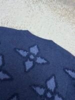 Louis Vuitton 3D Embossed Blue Four-Leaf Clover Crew Neck Sweatshirt - Image 13