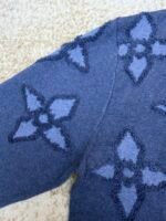 Louis Vuitton 3D Embossed Blue Four-Leaf Clover Crew Neck Sweatshirt - Image 12