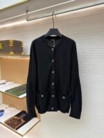 Chanel backpack button knitted cardigan