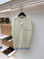 Dior lettering embroidered sleeveless sweater vest