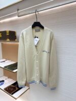 Dior lettering embroidered cardigan sweater