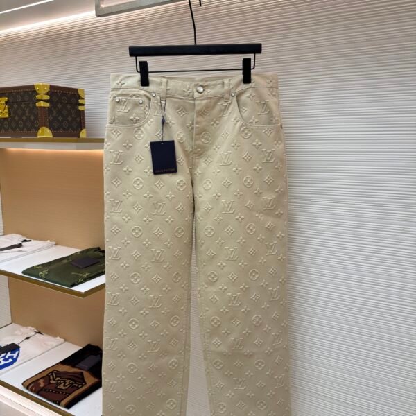 Louis Vuitton all-over embossed denim trousers