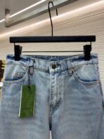 GUCCI monogram jacquard denim trousers - Image 3