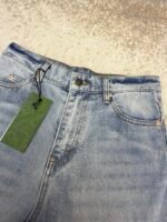 GUCCI monogram jacquard denim trousers - Image 13