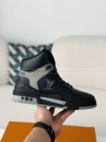 Louis Vuitton Trainer Classic Printed High-Top Sneakers - Image 11