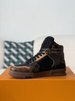 Louis Vuitton Trainer Classic Printed High-Top Sneakers - Image 12
