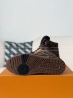 Louis Vuitton Trainer Classic Printed High-Top Sneakers - Image 11