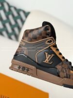 Louis Vuitton Trainer Classic Printed High-Top Sneakers - Image 9