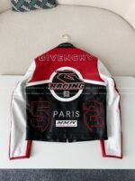 Givenchy ss23 Contrast Color Zipper Stand Collar Leather Jacket - Image 4