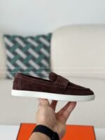 Hermes Faux Suede Loafers - Image 8