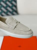 Hermes Faux Suede Loafers - Image 7