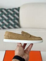 Hermes Faux Suede Loafers - Image 8