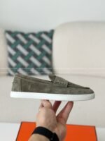 Hermes Faux Suede Loafers - Image 8