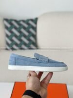 Hermes Faux Suede Loafers - Image 8