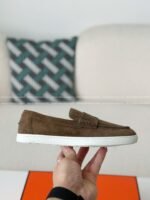 Hermes Faux Suede Loafers - Image 8