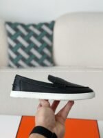 Hermes Faux Suede Loafers - Image 8