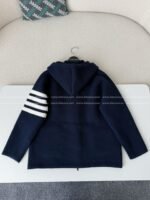 Thom Browne American-Style Striped CuffKnit Hoodie - Image 4