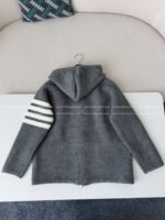 Thom Browne American-Style Striped CuffKnit Hoodie - Image 4
