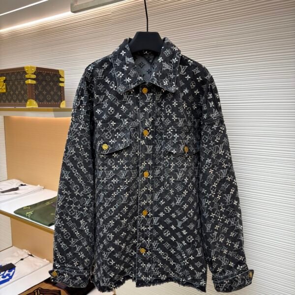 Louis Vuitton monogram rhinestone jacquard denim jacket
