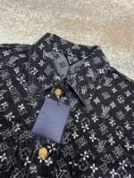 Louis Vuitton monogram rhinestone jacquard denim jacket - Image 14